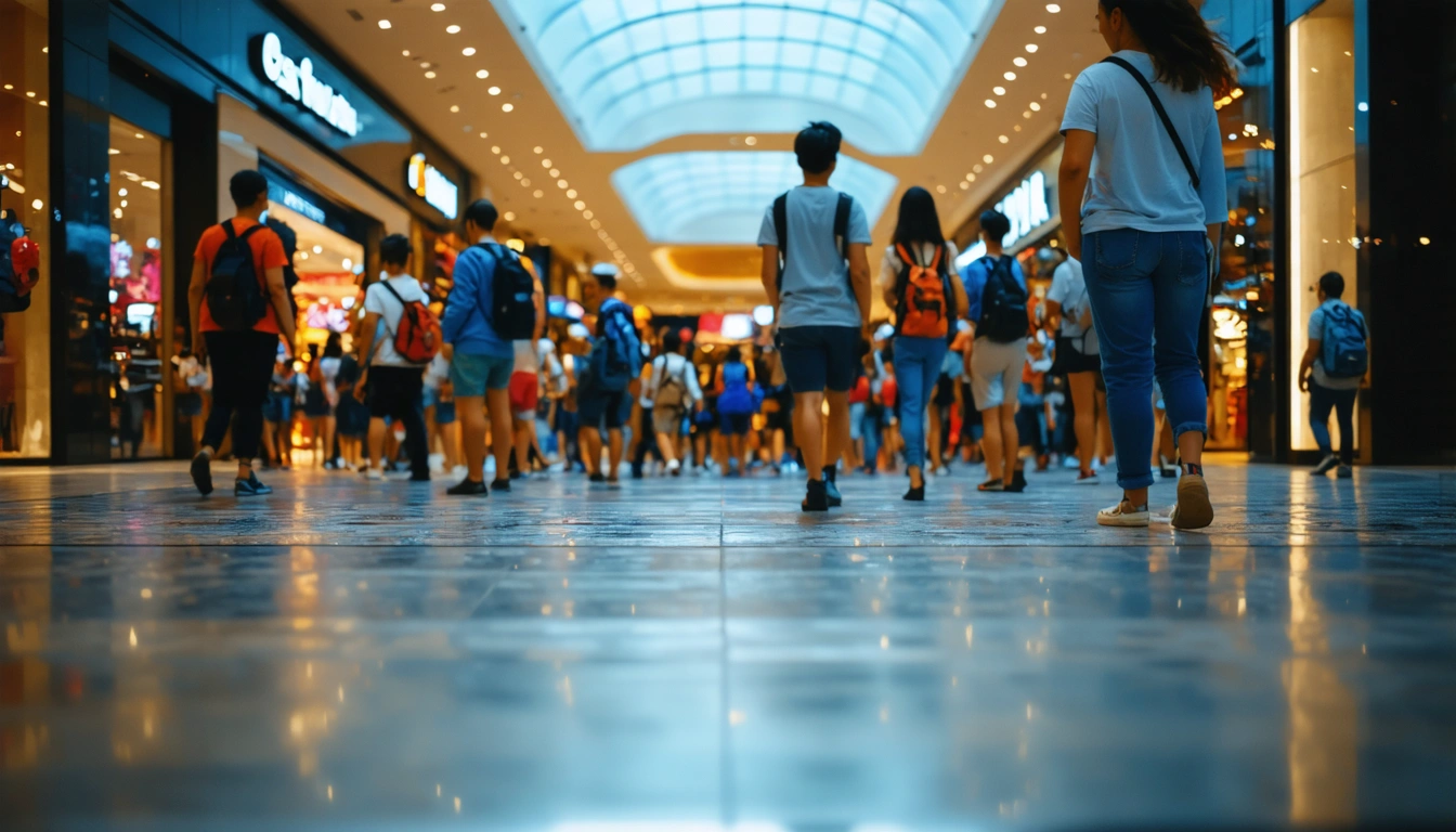 Shopping scene illustrating a thriving local business community